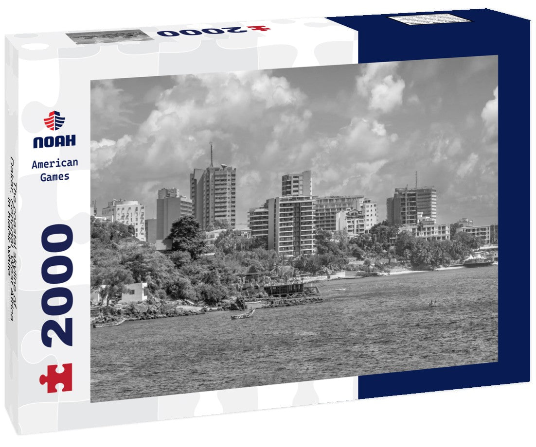 Noah Jigsaw Puzzle The coastal skyline of Dakar, Senegal, West Africa in black white 2000 pieces