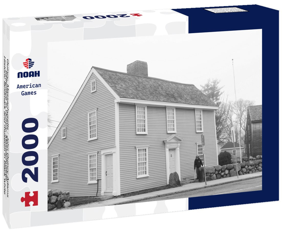 Noah Jigsaw Puzzle Quincy, Massachusetts : John Quincy Adams birthplace in Quincy, Massachusetts. Historic landmark and museum in black white 2000 pieces