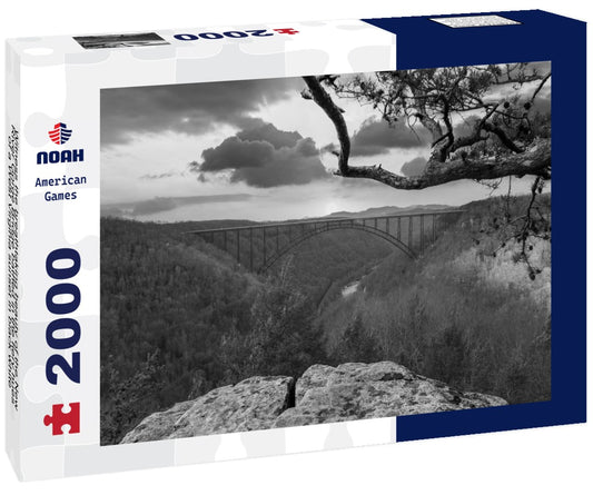 Noah Jigsaw Puzzle Witness the breathtaking beauty of the New River Gorge Bridge bathed in the fiery hues of a West Virginia sunset in black white 2000 pieces