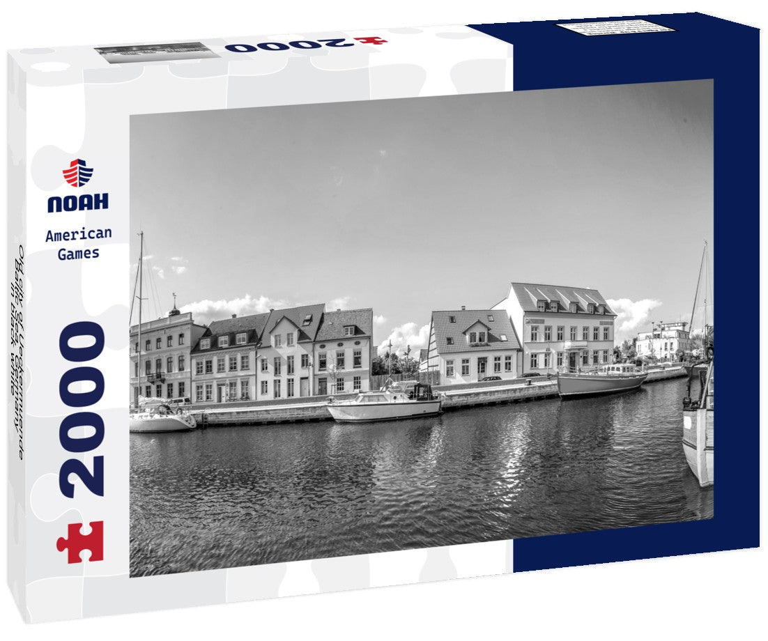 Noah Jigsaw Puzzle Old city of Ueckermuende, Baltic Sea, Germany in black white 2000 pieces