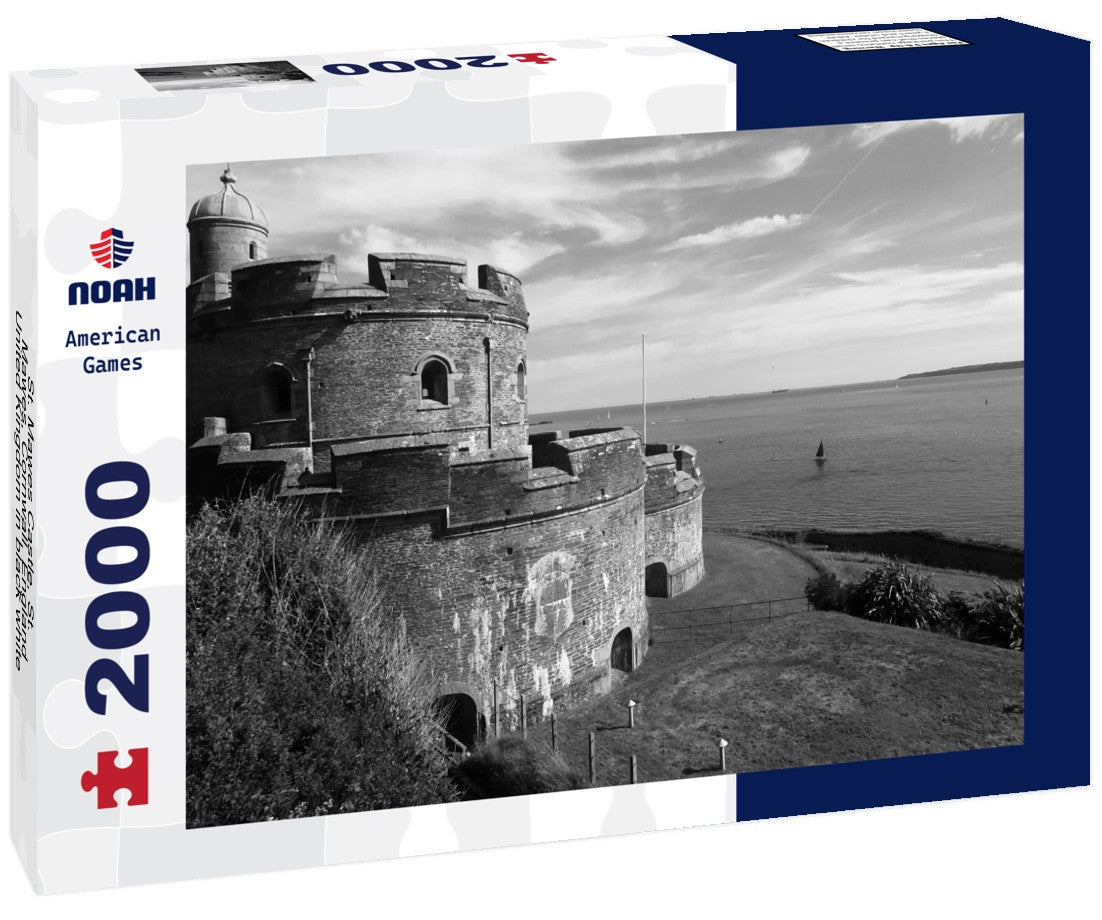 Noah Jigsaw Puzzle St. Mawes Castle, St. Mawes, Cornwall, England, United Kingdom in black white 2000 pieces
