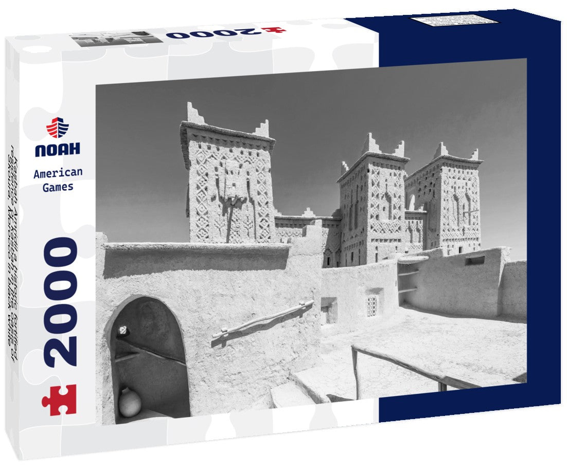Noah Jigsaw Puzzle Kasbah Amridil a historic fortified residence or kasbah in the oasis of Skoura, Morocco in black white 2000 pieces