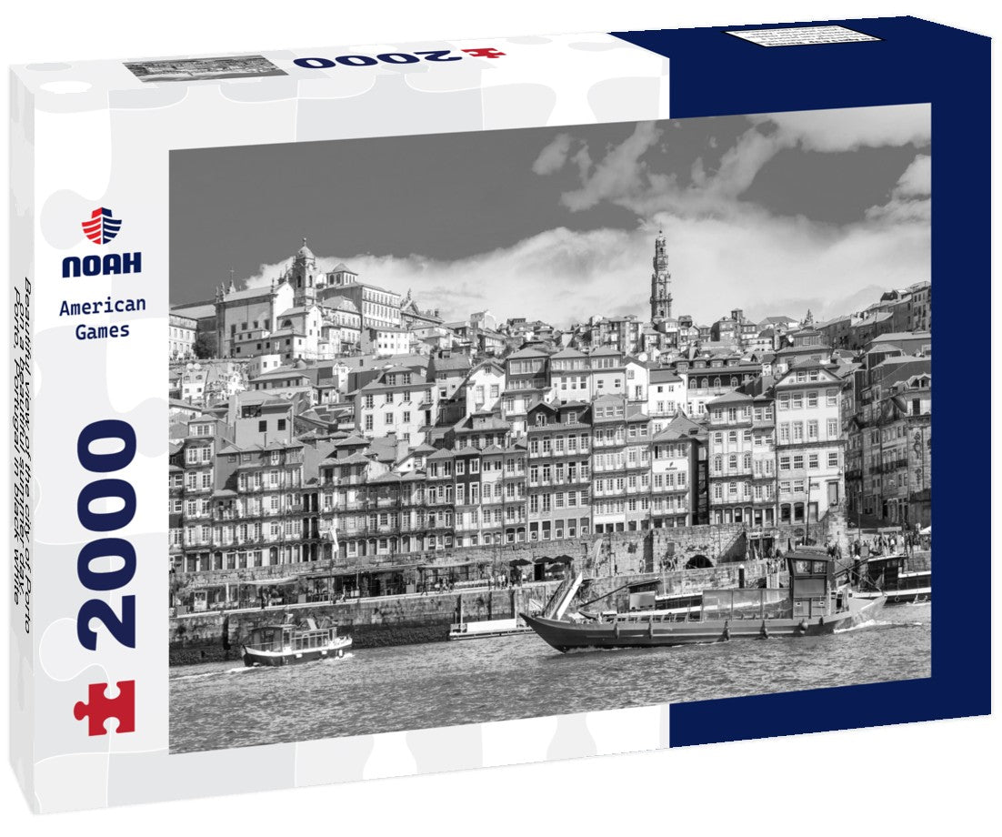 Noah Jigsaw Puzzle Beautiful view of the city of Porto on a beautiful summer day. Porto, Portugal in black white 2000 pieces