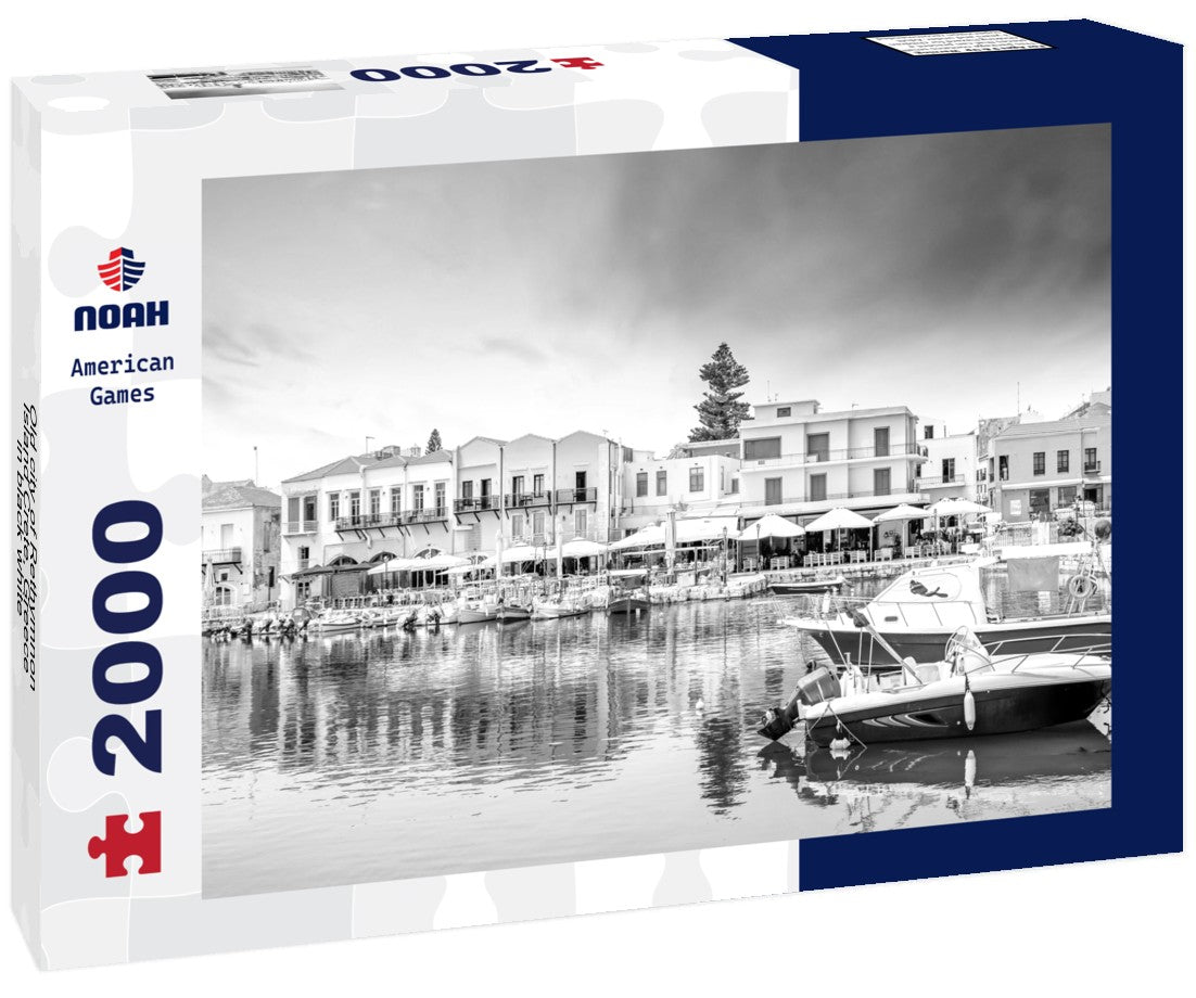 Old city of Rethymnon, Island Crete, Greece 2000pc PuzzleBlack and White