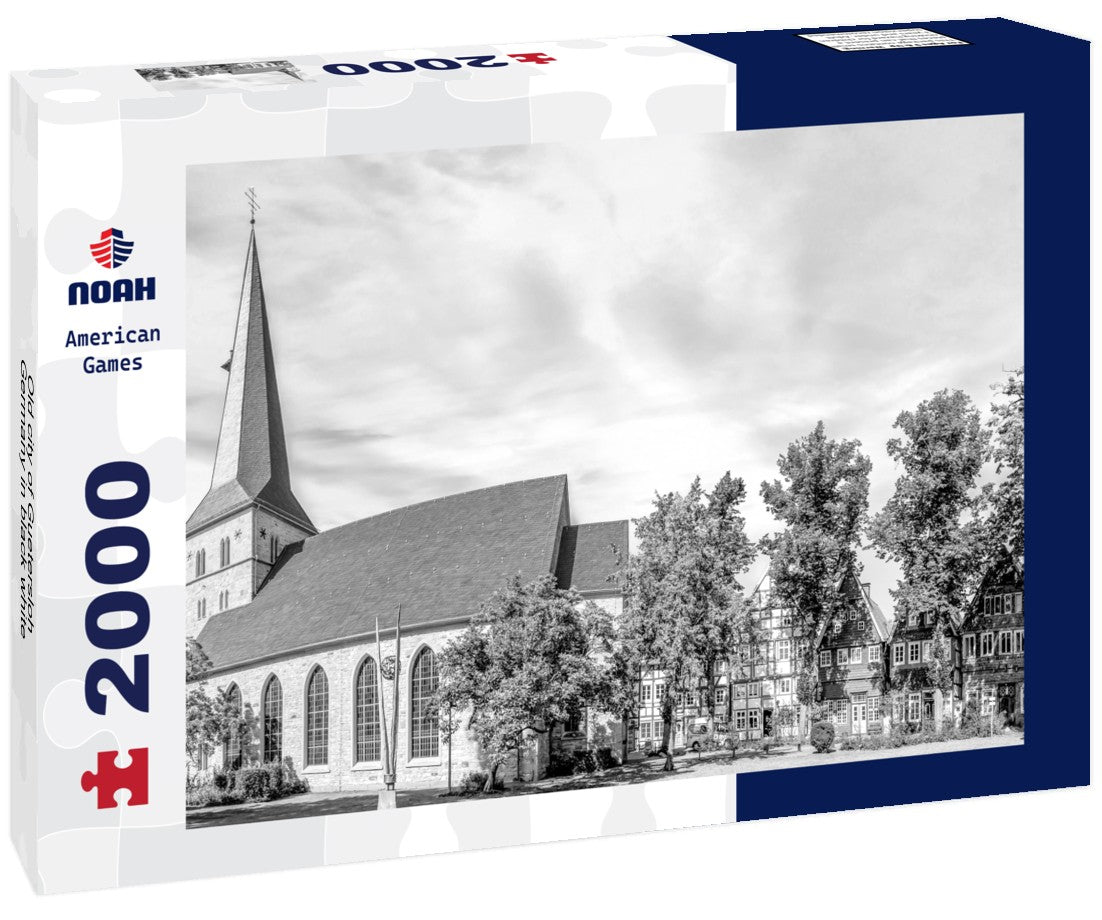 Noah Jigsaw Puzzle Old city of Guetersloh, Germany in black white 2000 pieces