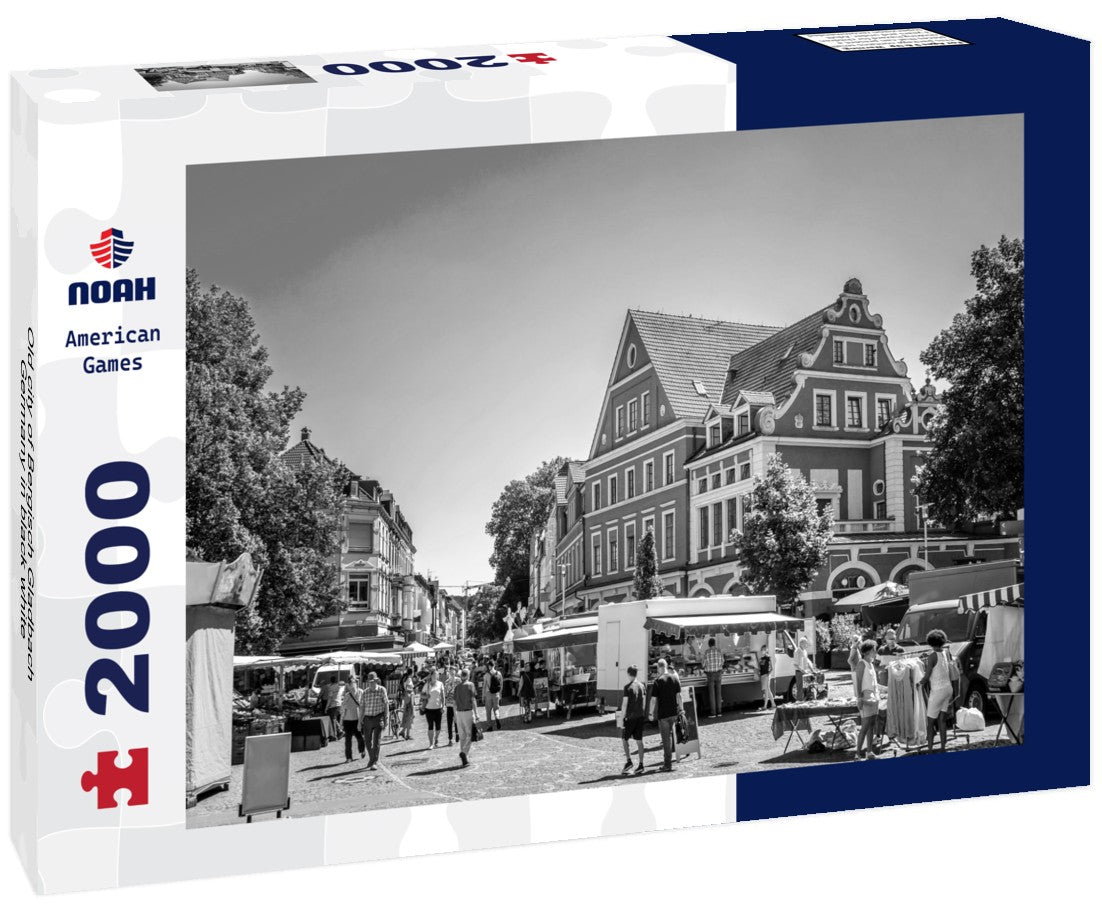Noah Jigsaw Puzzle Old city of Bergisch Gladbach, Germany in black white 2000 pieces