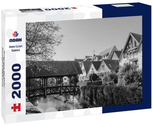 Noah Jigsaw Puzzle Bridge over the Metter in Bietigheim-Bissingen in black white 2000 pieces