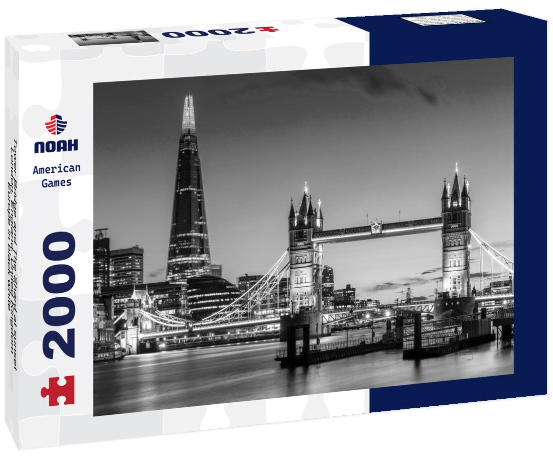Noah Jigsaw Puzzle Tower Bridge and The Shard at sunset, London, England, United Kingdom, Europe in black white 2000 pieces