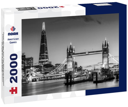 Noah Jigsaw Puzzle Tower Bridge and The Shard at sunset, London, England, United Kingdom, Europe in black white 2000 pieces