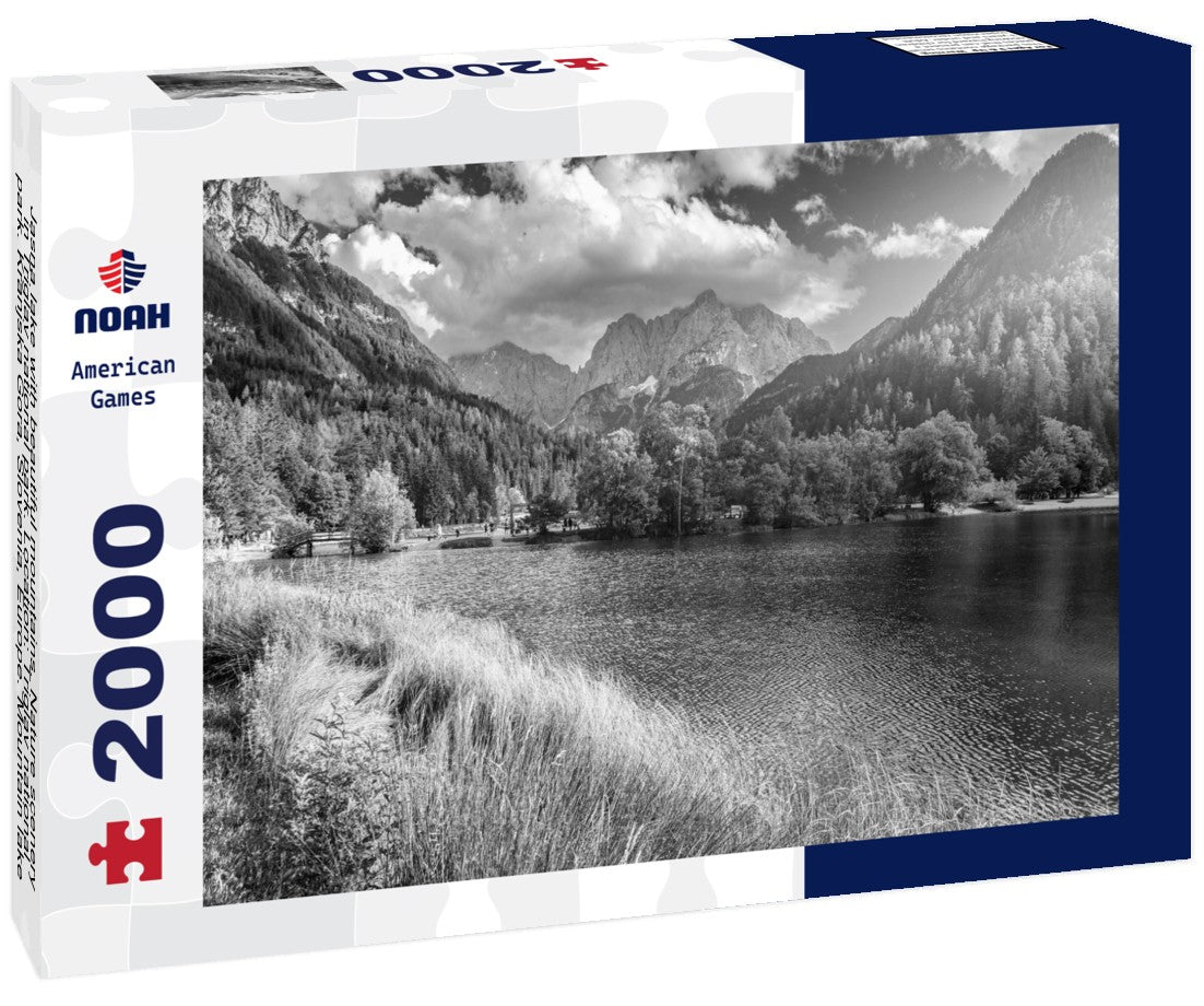 Jasna lake with beautiful mountains. Nature scenery in Triglav national park. Location: Triglav national park. Kranjska Gora, Slovenia, Europe. Mountain lake Jasna in Krajsnka Gora, Slovenia 2000pc PuzzleBlack and White