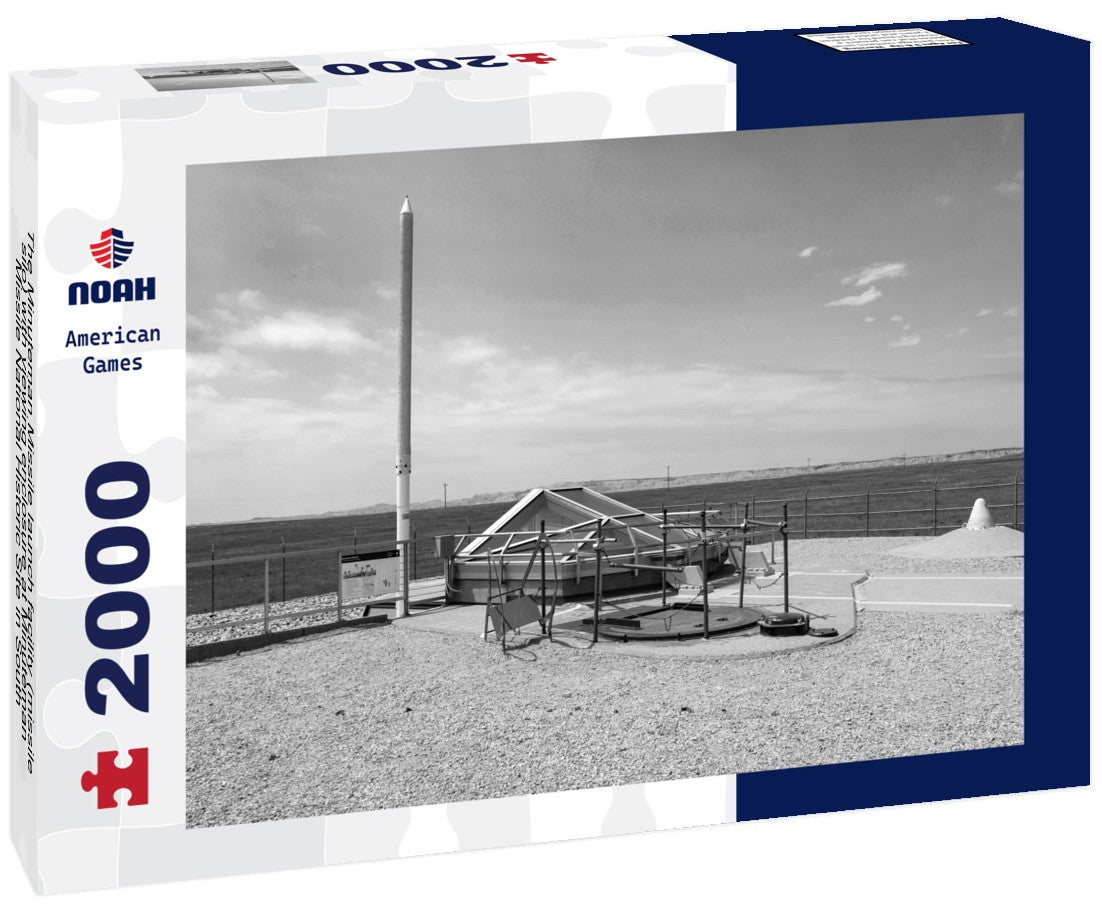 Noah Jigsaw Puzzle The Minuteman Missile launch facility (missile silo) with viewing enclosure at Minuteman Missile National Historic Site in South Dakota in black white 2000 pieces