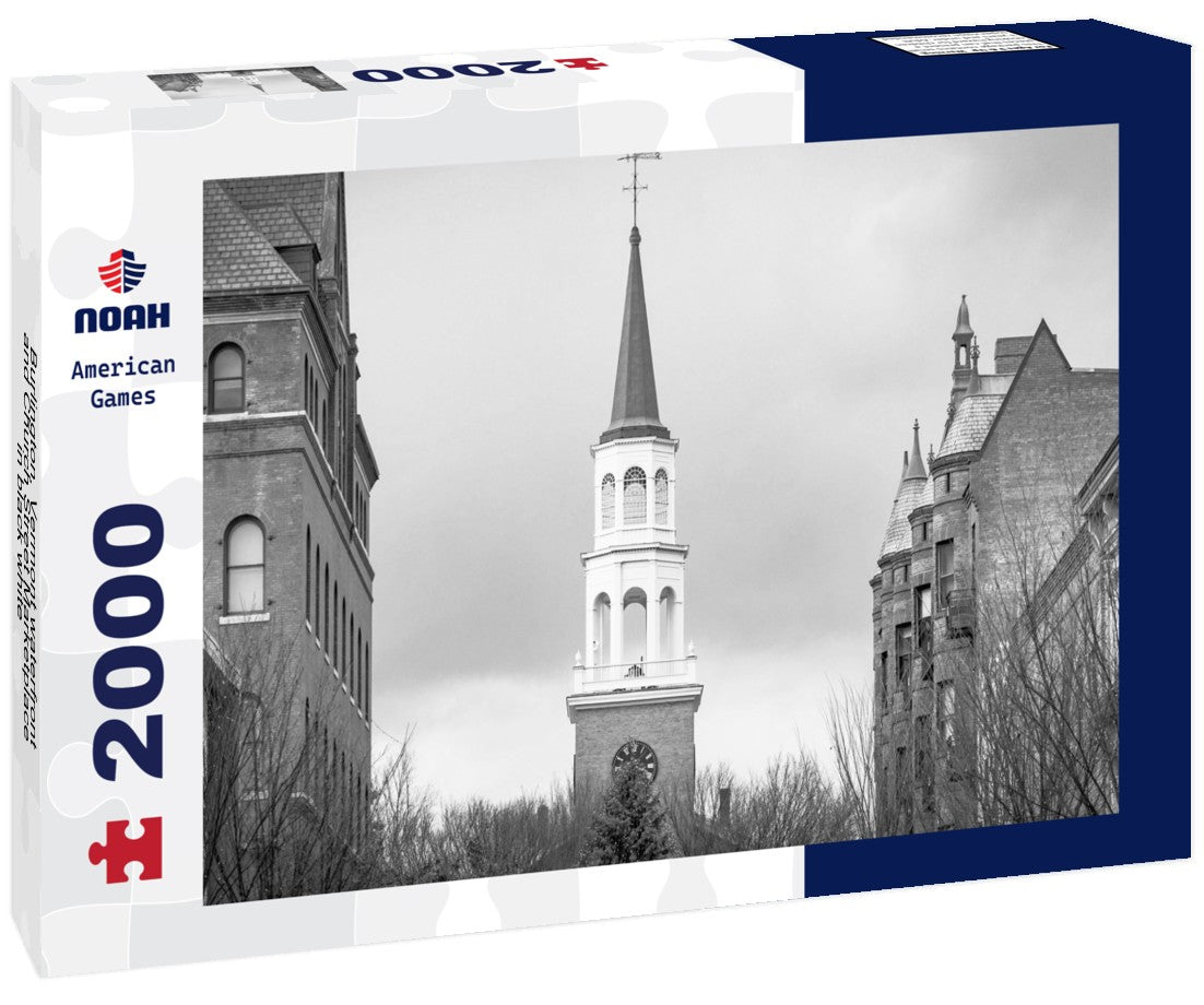 Noah Jigsaw Puzzle Burlington, Vermont waterfront and Church Street Marketplace in black white 2000 pieces