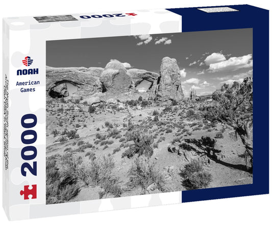 Noah Jigsaw Puzzle The North South section of the Arches National park near Moab, Utah USA in black white 2000 pieces