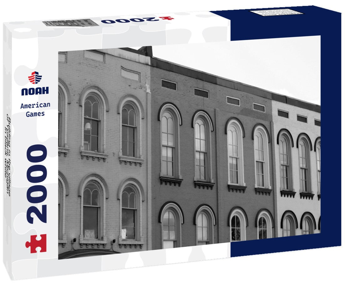 Noah Jigsaw Puzzle Building in the village of Ypsilanti, Michigan in black white 2000 pieces