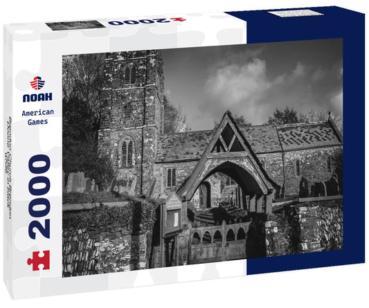 Noah Jigsaw Puzzle Brendon Church Brendon Doone Valley in black white 2000 pieces