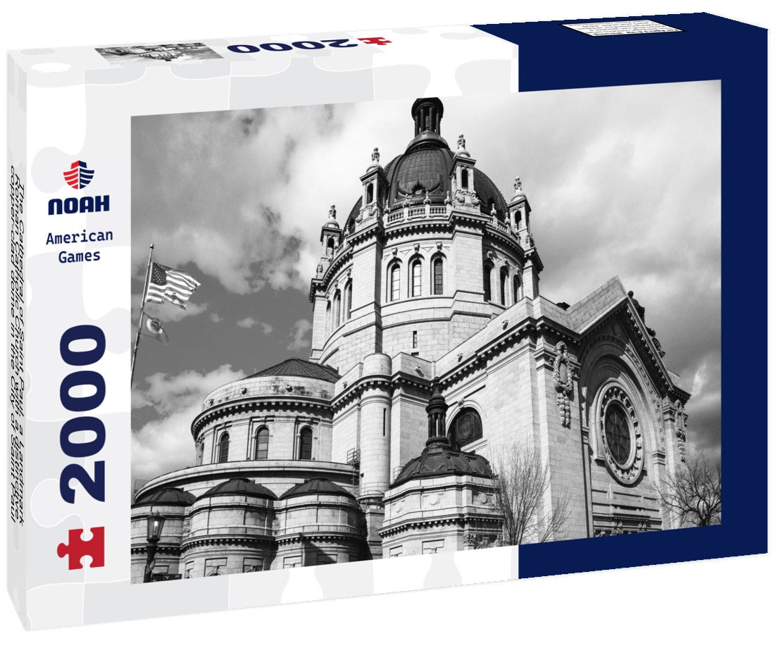Noah Jigsaw Puzzle The Cathedral of Saint Paul, a Landmark Roman Catholic Church with a distinctive copper-clad dome in the City of Saint Paul, Minnesota, USA in black white 2000 pieces