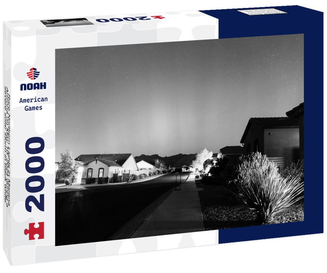 Noah Jigsaw Puzzle Rare Northern Lights in Marana, Arizona on May 10, 2024 during a severe solar storm in black white 2000 pieces