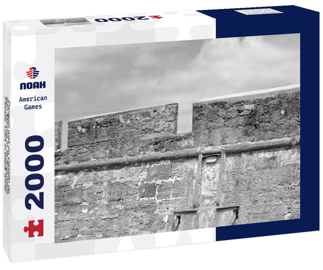 Noah Jigsaw Puzzle Parapet wall on Castillo de San Marcos in St Augustine, Florida, USA in black white 2000 pieces
