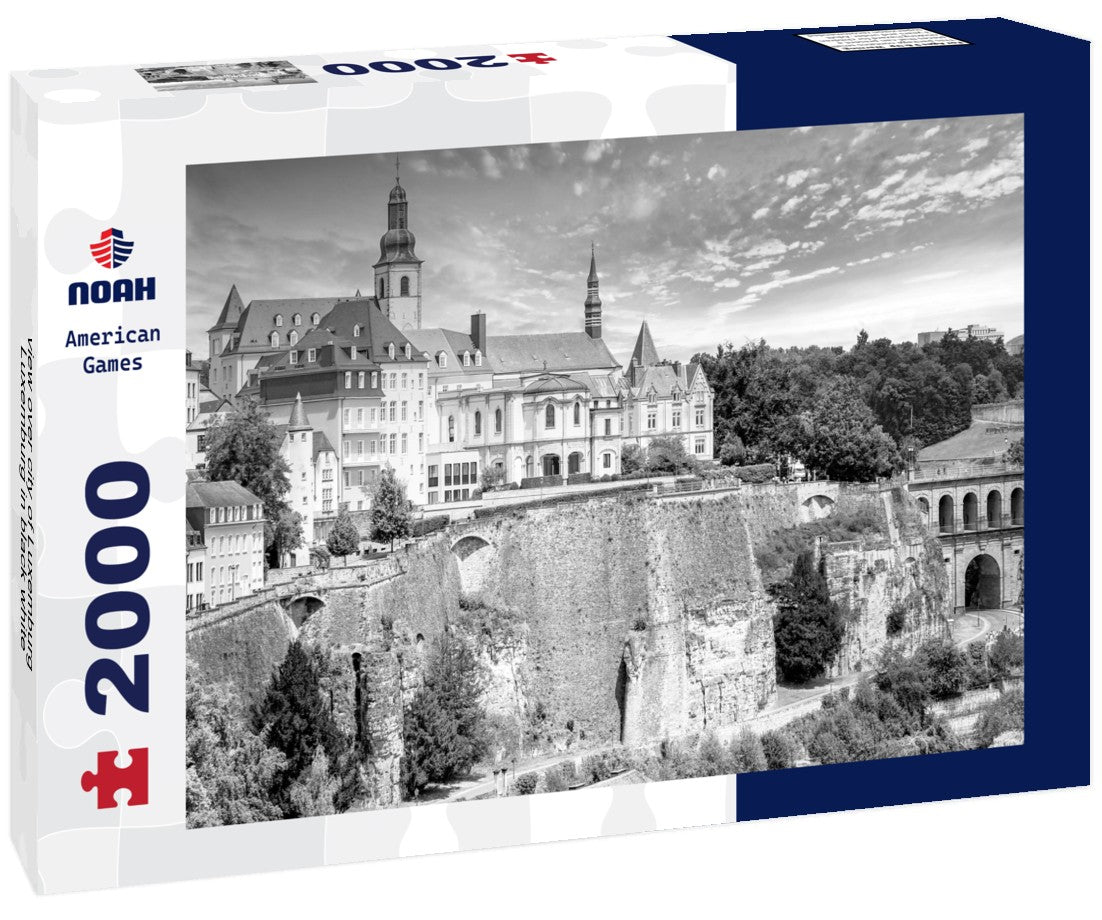 Noah Jigsaw Puzzle view over city of Luxemburg, Luxemburg in black white 2000 pieces