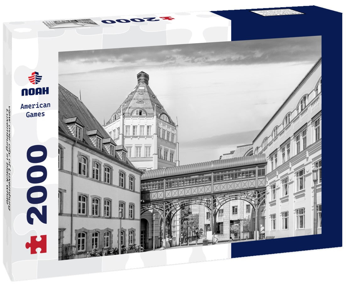 Noah Jigsaw Puzzle view over city of Luxemburg, Luxemburg in black white 2000 pieces