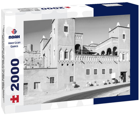 Noah Jigsaw Puzzle View of old ancient village in Dades valley between Telouet and Anmiter towns in Atlas Mountains, Morocco, North Africa in black white 2000 pieces