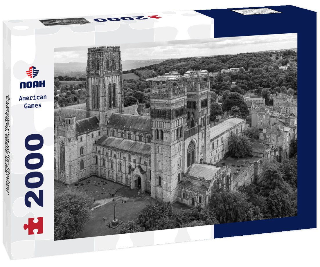Noah Jigsaw Puzzle An aerial view of the Durham Cathedral, castle in Durham, UK in black white 2000 pieces
