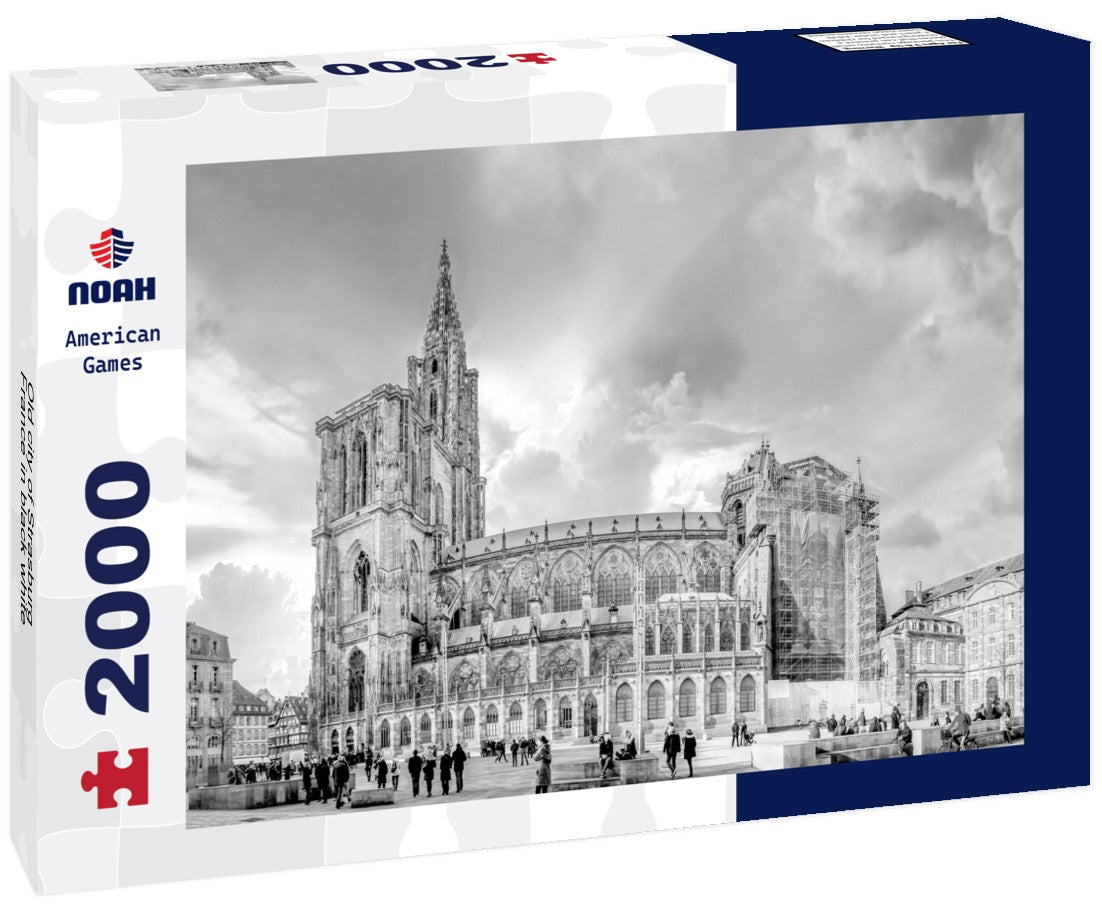 Noah Jigsaw Puzzle Old city of Strasburg, France in black white 2000 pieces