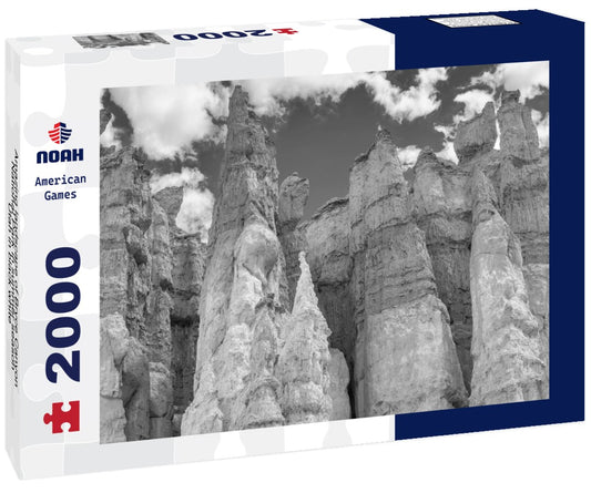 Noah Jigsaw Puzzle Amazing landscape of Bryce Canyon National Park in summer season, Utah in black white 2000 pieces