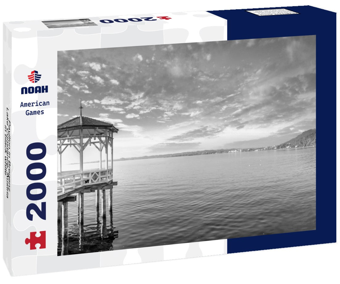Noah Jigsaw Puzzle Pavilion in Bregenz, Lake Constance, Austria in black white 2000 pieces