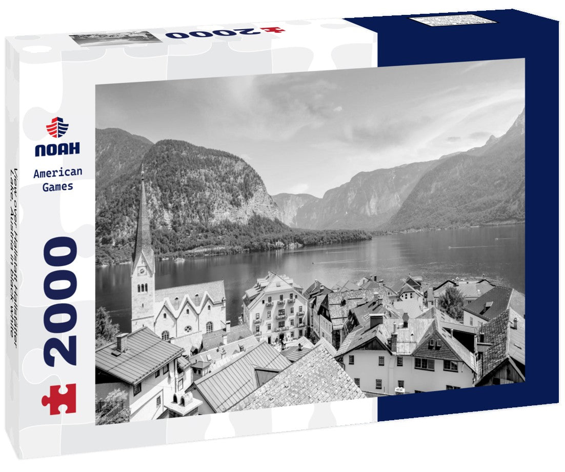 Noah Jigsaw Puzzle View over Hallstatt Hallstätter Lake, Austria in black white 2000 pieces