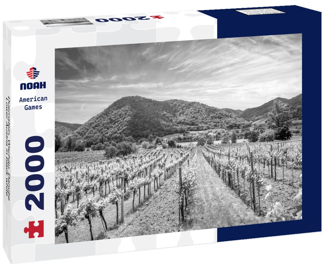 Noah Jigsaw Puzzle Duernstein, Wachau, Danube, Lower Austria in black white 2000 pieces