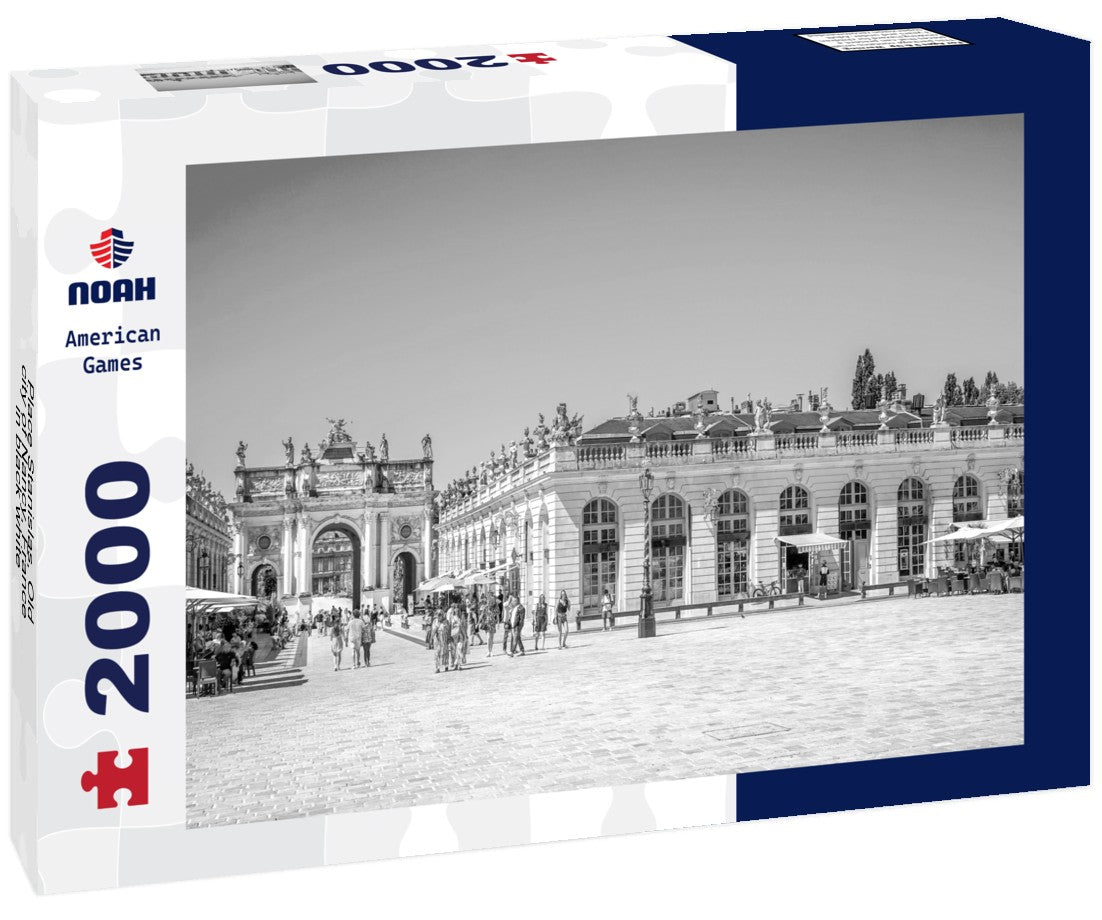 Noah Jigsaw Puzzle Place Stanislas, Old city of Nancy, France in black white 2000 pieces