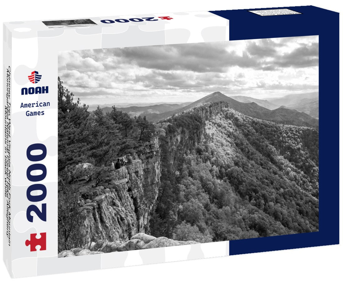 Noah Jigsaw Puzzle Chimney Top West Virginia North Fork Mountain Monongahela National Forest Hike Allegheny Mountains in black white 2000 pieces