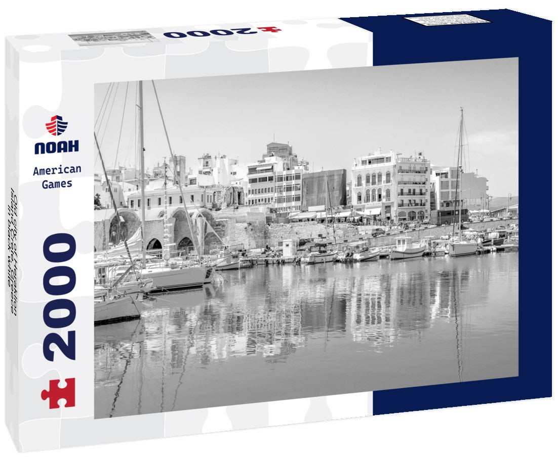 Noah Jigsaw Puzzle Old city of Heraklion, Island Crete, Greece in black white 2000 pieces