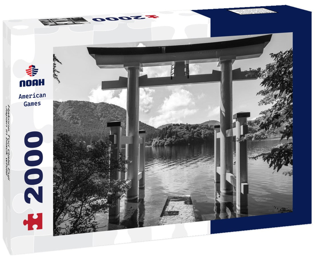 Noah Jigsaw Puzzle Hakone Tori Gate Fuji Japan in black white 2000 pieces