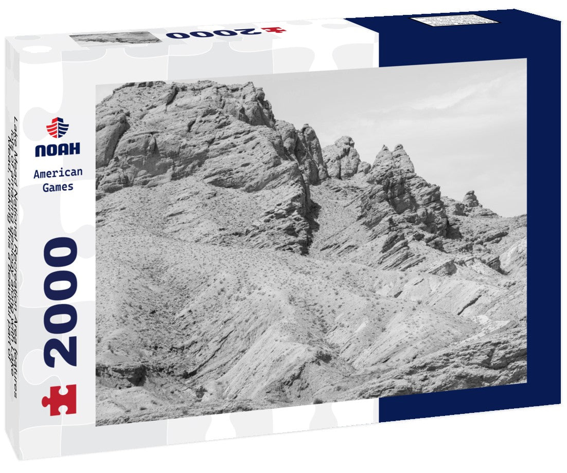 Noah Jigsaw Puzzle Lake Mead National Recreation Area features lots of amazing geology along with Lake Mead, making this a beautiful part of Nevada in black white 2000 pieces