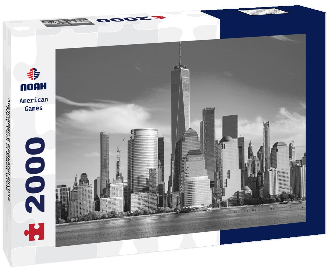 Noah Jigsaw Puzzle Manhattan's beautiful skyline, New York in black white 2000 pieces