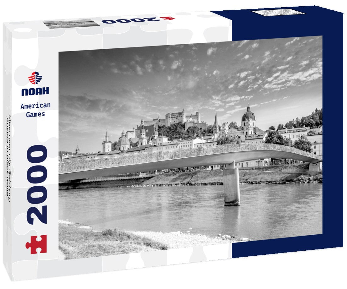 Noah Jigsaw Puzzle View over city Salzburg, Austria in black white 2000 pieces