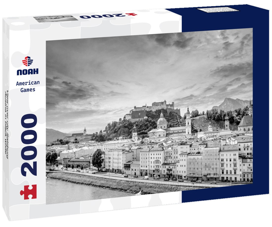 Noah Jigsaw Puzzle View over city Salzburg, Austria in black white 2000 pieces