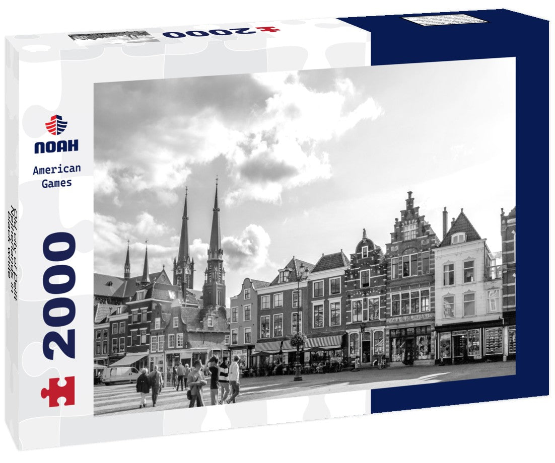 Noah Jigsaw Puzzle Old city of Delft, Netherlands in black white 2000 pieces