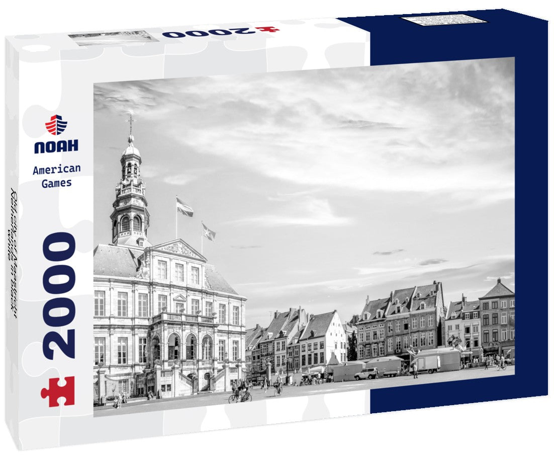 Noah Jigsaw Puzzle Old city of Maastricht, Netherlands in black white 2000 pieces