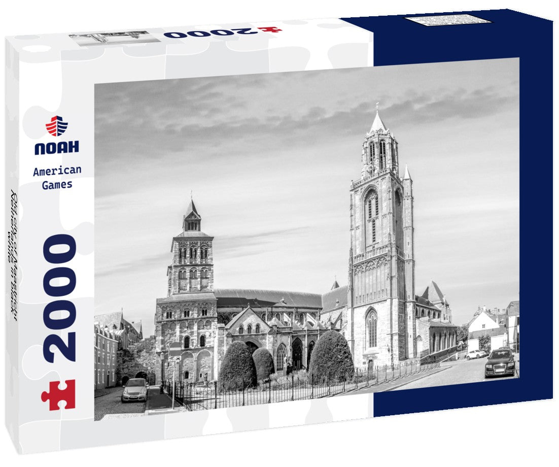 Noah Jigsaw Puzzle Old city of Maastricht, Netherlands in black white 2000 pieces