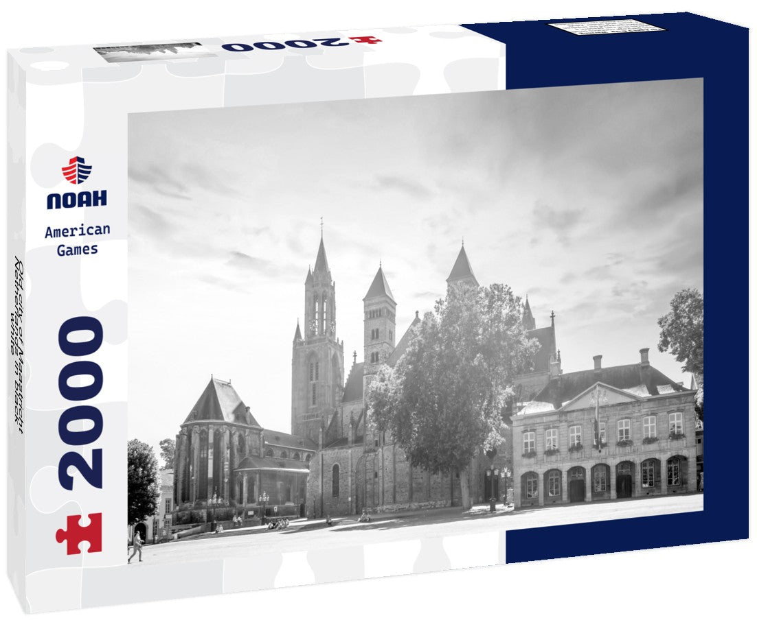 Noah Jigsaw Puzzle Old city of Maastricht, Netherlands in black white 2000 pieces