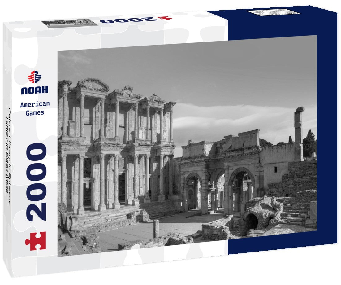 Noah Jigsaw Puzzle Celsus Library in Ephesus, Turkey in black white 2000 pieces