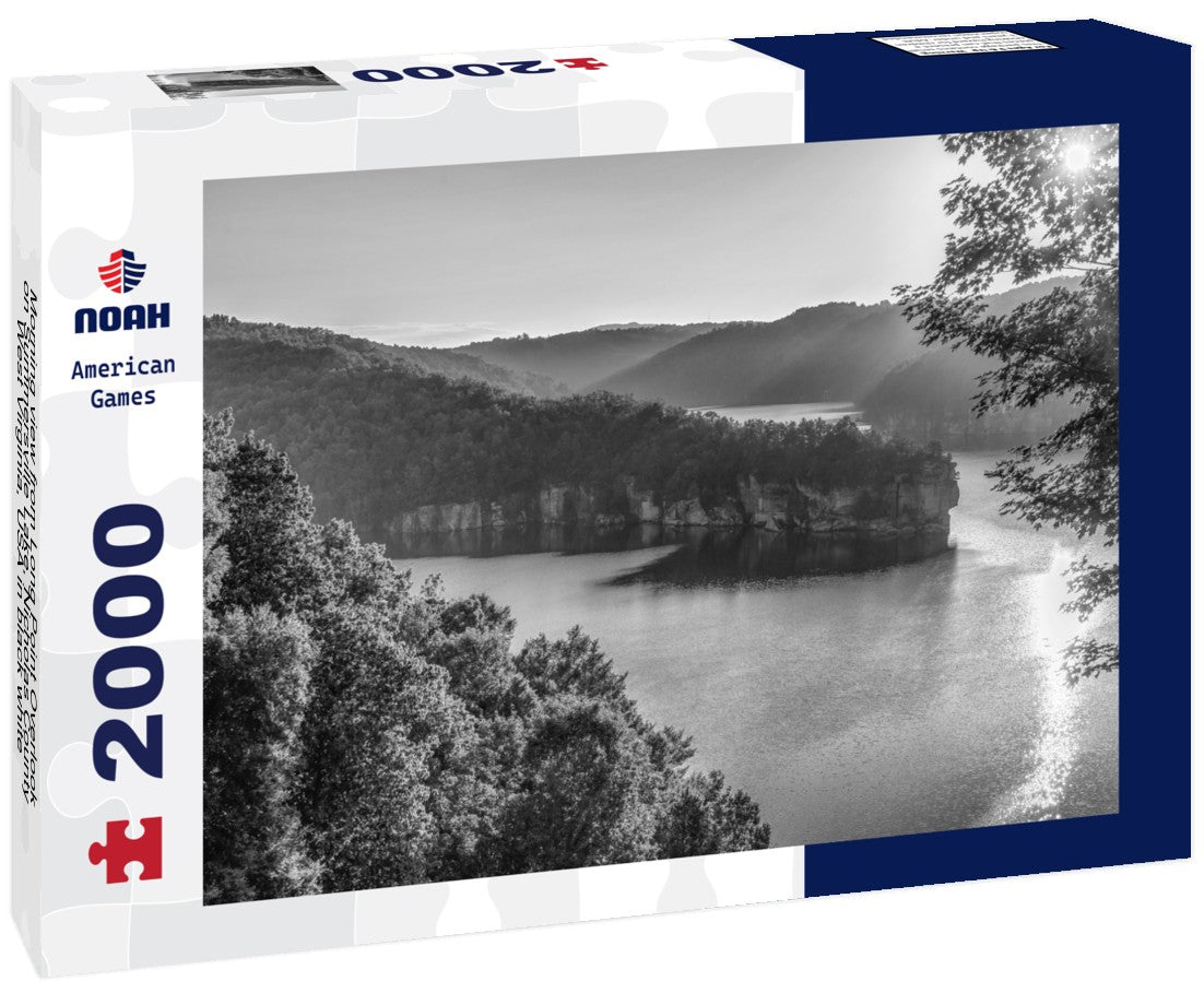 Noah Jigsaw Puzzle Morning view from Long Point Overlook on Summersville Lake, Nicholas County, West Virginia, USA in black white 2000 pieces