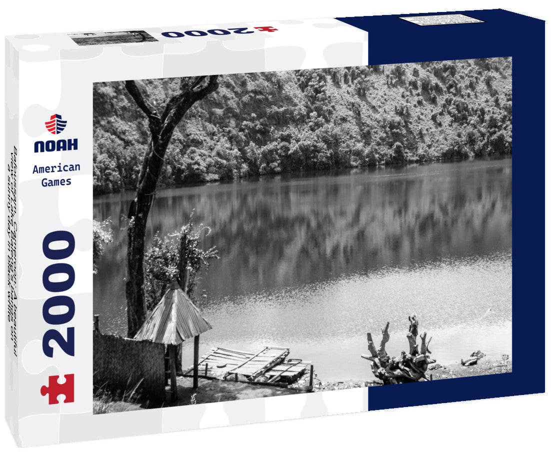 Noah Jigsaw Puzzle Bafoussam, Cameroon: A beautiful view of Lake Baleng's bangs on a sunny day in black white 2000 pieces