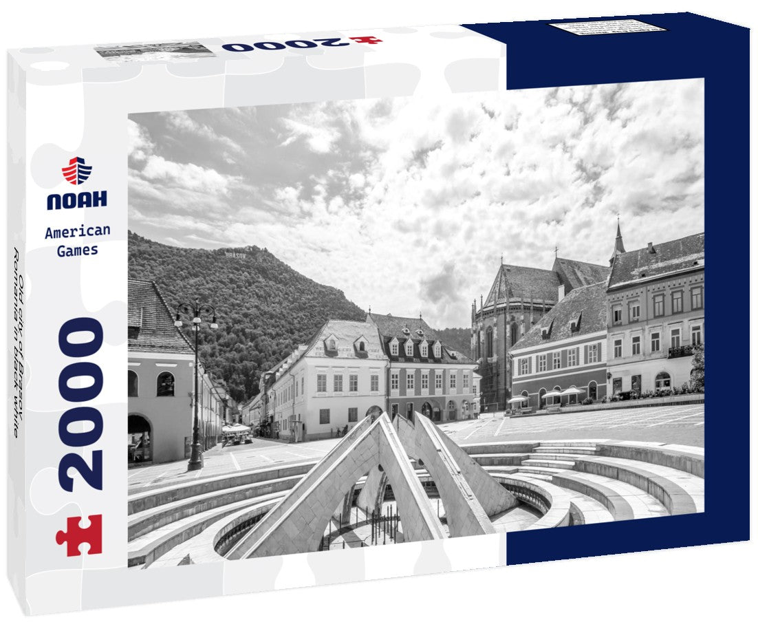 Noah Jigsaw Puzzle Old city of Brasov, Romania in black white 2000 pieces