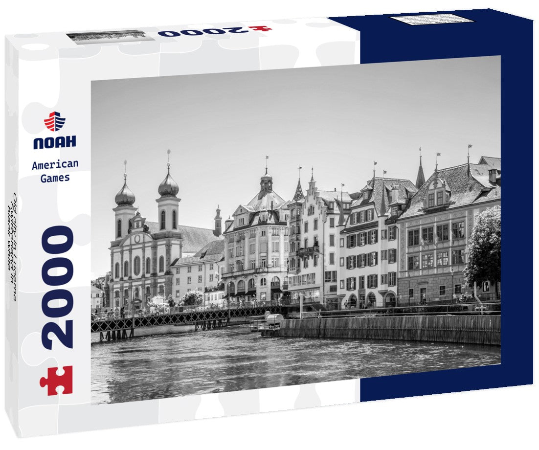 Noah Jigsaw Puzzle Old city in Lucerne, Switzerland in black white 2000 pieces