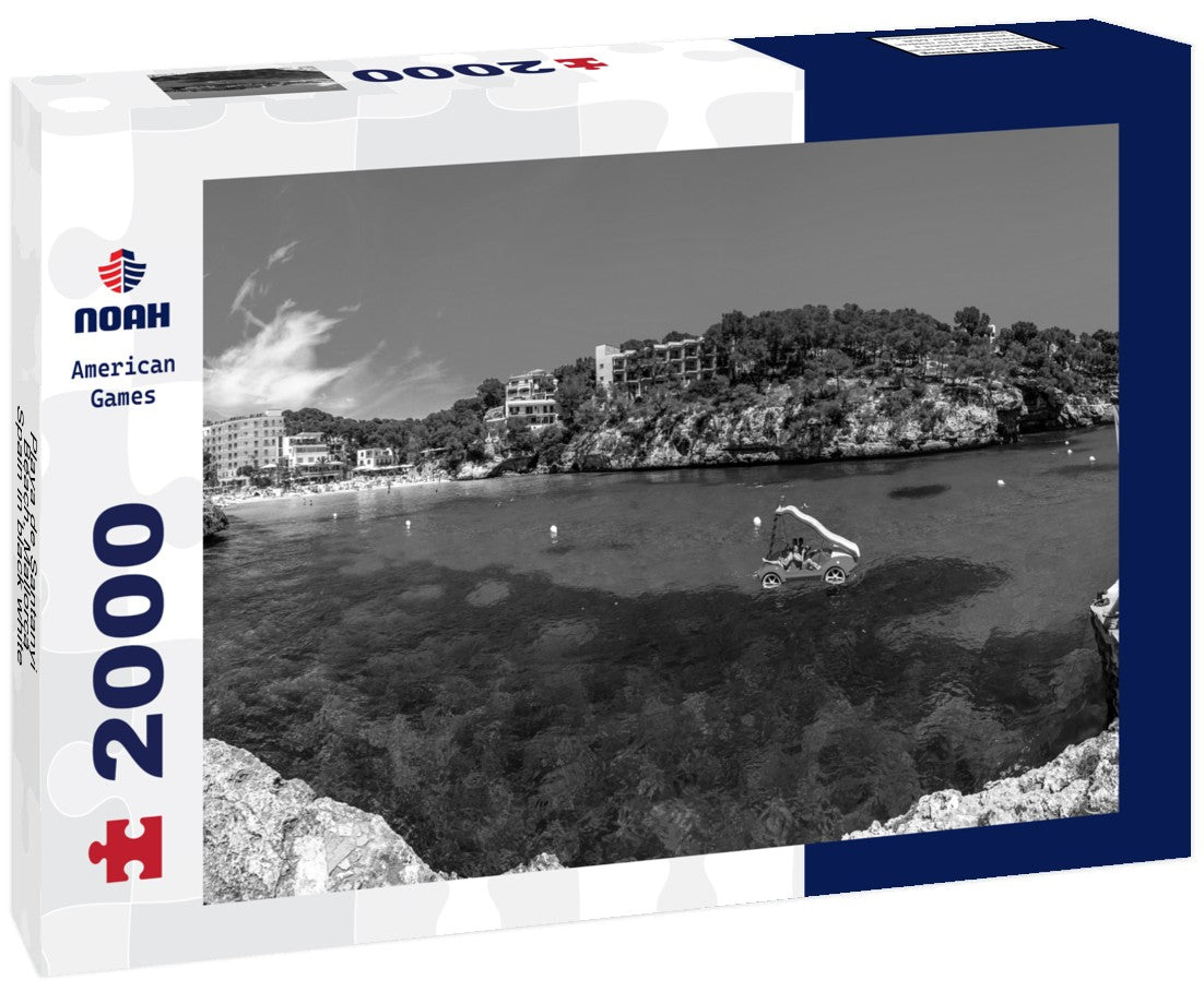 Noah Jigsaw Puzzle Playa de Santanyi, Beach, Mallorca, Spain in black white 2000 pieces