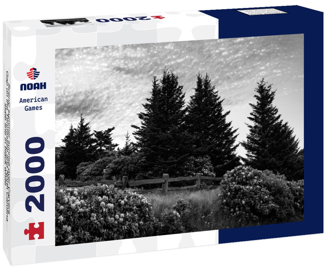 Noah Jigsaw Puzzle Scenic summer sunrise over Carvers Gap on the Tennessee and North Carolina state line in black white 2000 pieces